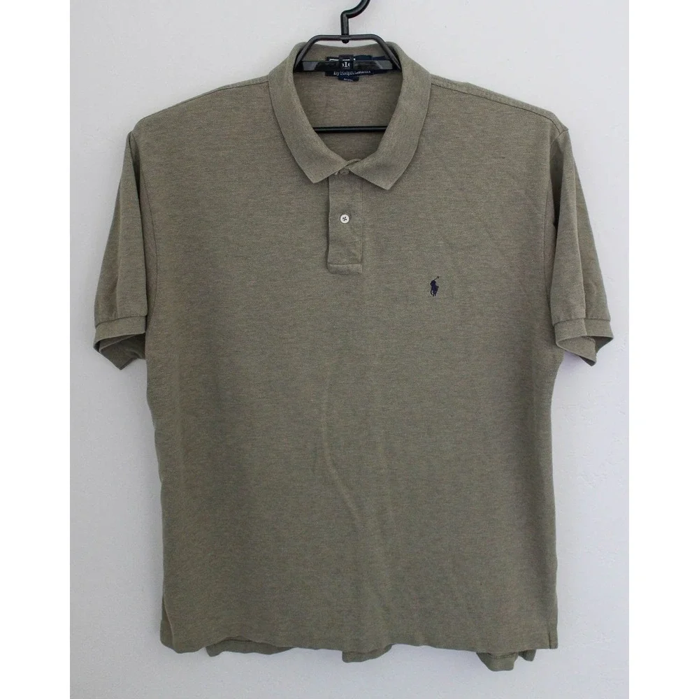 Polo Ralph Lauren Shirt Mens XXL Olive‎ Green Pullover Short Sleeve Cotton Logo